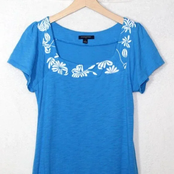 Banana Republic womens dress size S blue square neck embroidered mini sundress - Picture 2 of 7